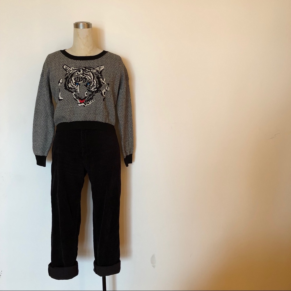 Buffalo - Black & White Tiger Sweater + Embroidery